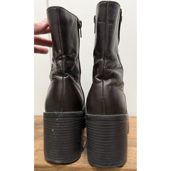 Vintage 90s/Y2k Mudd Lennox Brown Chunky Platform Bratz Goth  Ankle Boots 6.5 - Picture 6 of 16